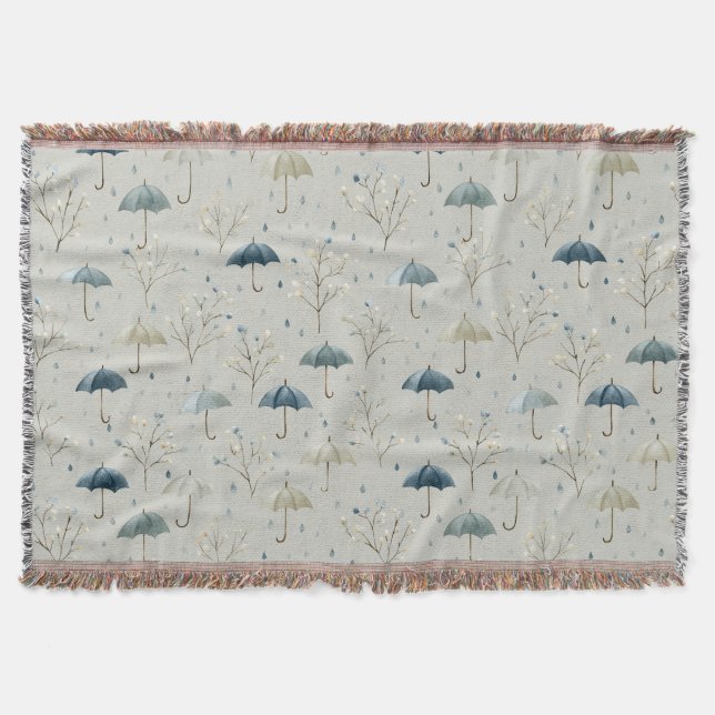 Serene Rain Garden Floral Pattern (11) Throw Blanket (Front)