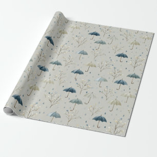 Serene Rain Garden Floral Pattern (11) Wrapping Paper