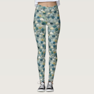 Serene Rain Garden Floral Pattern (1) Leggings