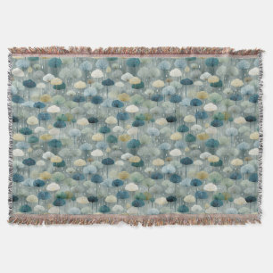 Serene Rain Garden Floral Pattern (1) Throw Blanket