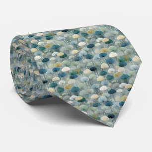 Serene Rain Garden Floral Pattern (1) Tie