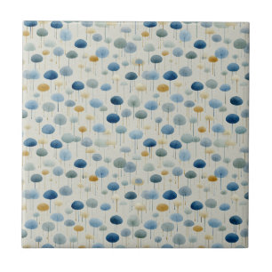 Serene Rain Garden Floral Pattern (2) Ceramic Tile