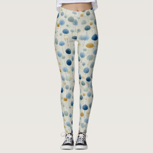 Serene Rain Garden Floral Pattern (2) Leggings