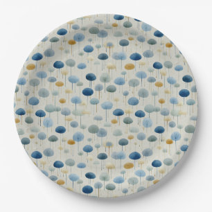 Serene Rain Garden Floral Pattern (2) Paper Plate