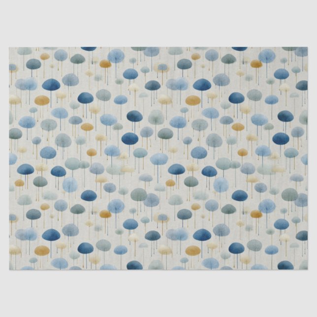 Serene Rain Garden Floral Pattern (2) Tissue Paper (Front)