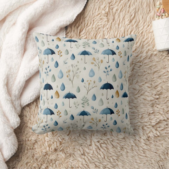 Serene Rain Garden Floral Pattern (3) Cushion (Blanket)