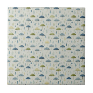 Serene Rain Garden Floral Pattern (4) Ceramic Tile