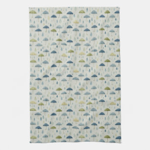 Serene Rain Garden Floral Pattern (4) Tea Towel