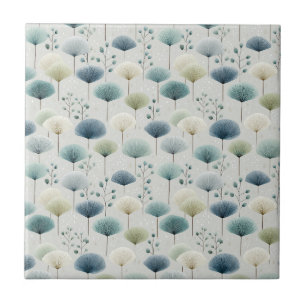 Serene Rain Garden Floral Pattern (5) Ceramic Tile