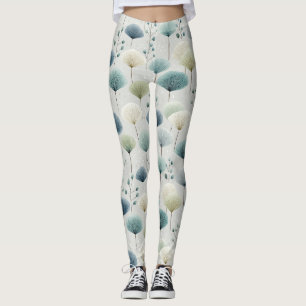 Serene Rain Garden Floral Pattern (5) Leggings