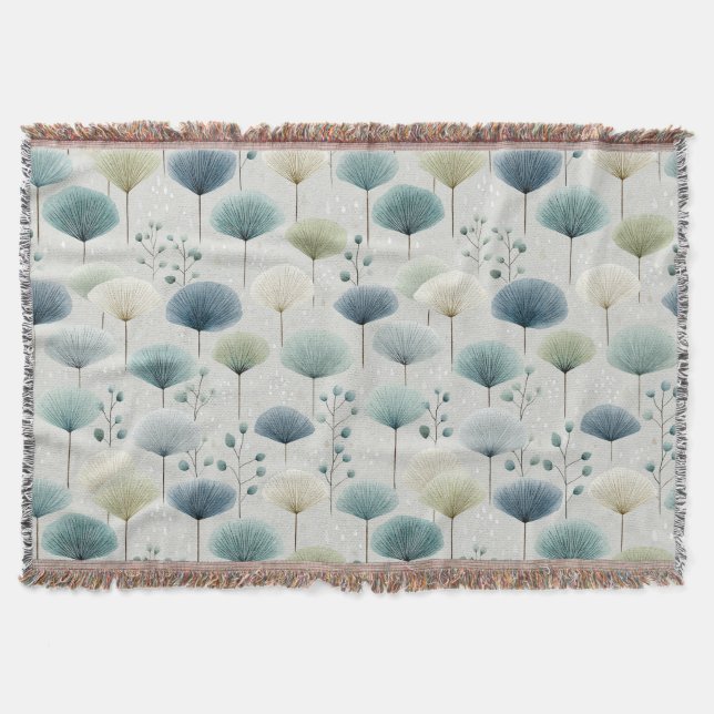 Serene Rain Garden Floral Pattern (5) Throw Blanket (Front)