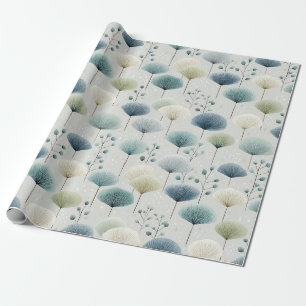 Serene Rain Garden Floral Pattern (5) Wrapping Paper