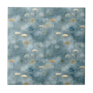 Serene Rain Garden Floral Pattern (6) Ceramic Tile