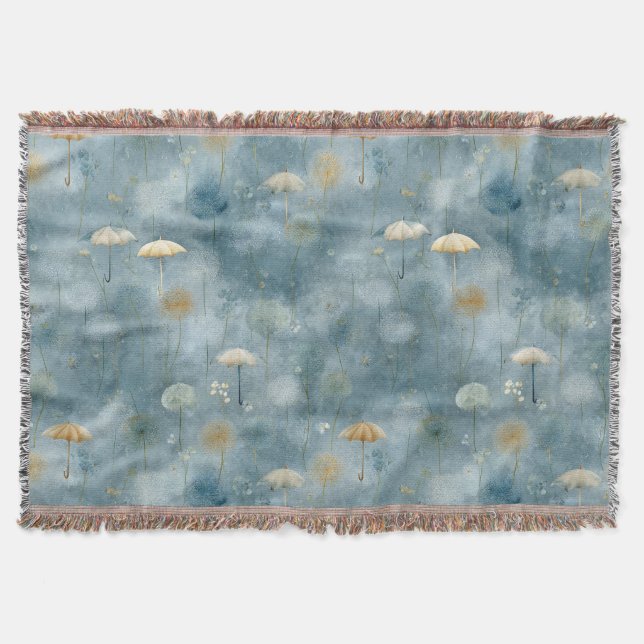 Serene Rain Garden Floral Pattern (6) Throw Blanket (Front)