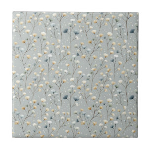 Serene Rain Garden Floral Pattern (7) Ceramic Tile