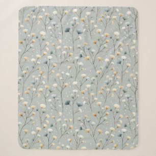 Serene Rain Garden Floral Pattern (7) Sherpa Blanket