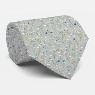Serene Rain Garden Floral Pattern (7) Tie