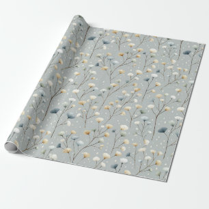 Serene Rain Garden Floral Pattern (7) Wrapping Paper
