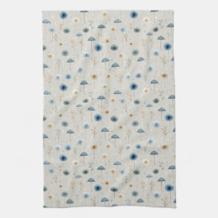Serene Rain Garden Floral Pattern (8) Tea Towel