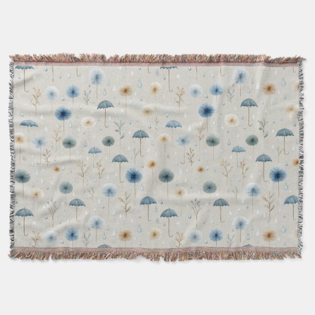 Serene Rain Garden Floral Pattern (8) Throw Blanket (Front)
