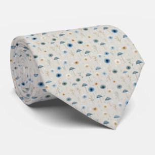 Serene Rain Garden Floral Pattern (8) Tie