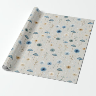 Serene Rain Garden Floral Pattern (8) Wrapping Paper