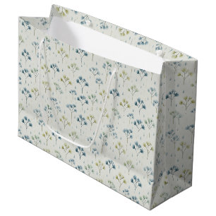 Serene Rain Garden Floral Pattern (9) Large Gift Bag