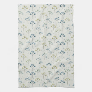 Serene Rain Garden Floral Pattern (9) Tea Towel