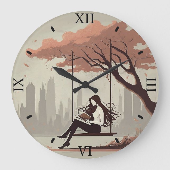 Serene Reader Wall Clock (Front)