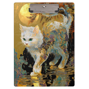 Serene Rinpa Cat Japanese Gold Zen Clipboard