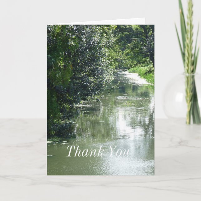 Serene River Flowing Thank You Greeting Card (Front)