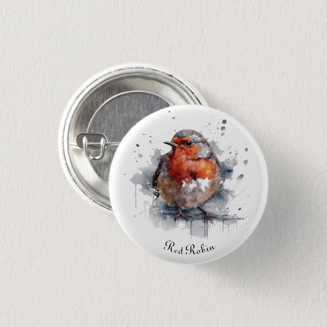 Serene Robin, custom 3 Cm Round Badge (Front & Back)