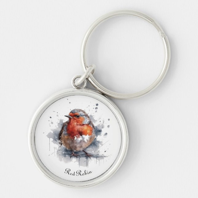 Serene Robin, custom Key Ring (Front)