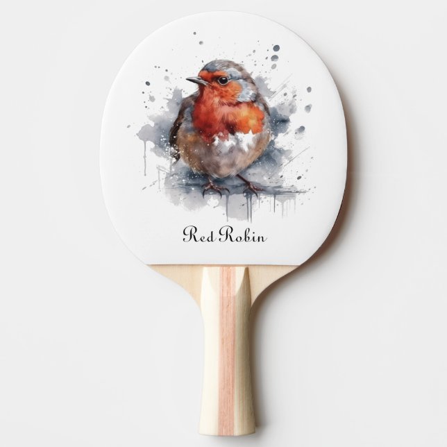 Serene Robin, custom Ping Pong Paddle (Front)