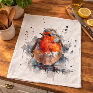 Serene Robin Tea Towel