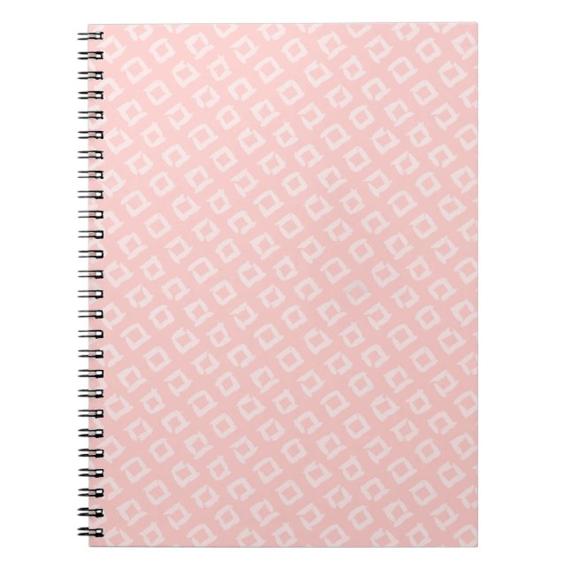 Serene Romantic Pink Geometric Pattern Notebook (Front)