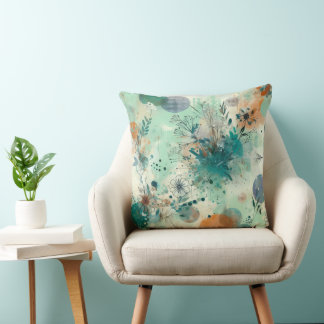 Serene Sage Botanical Throw Pillow