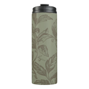 Serene Sage Green   Bold Botanical Statement Leafy Thermal Tumbler
