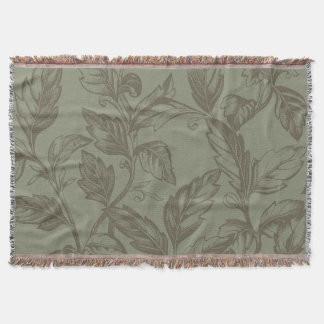 Serene Sage Green | Bold Botanical Statement Leafy Throw Blanket