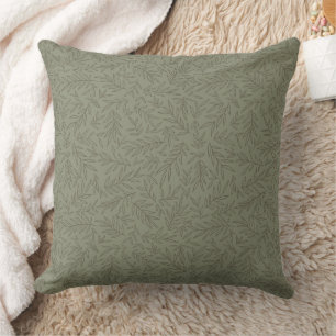 Serene Sage Green Deep Forest Calm Tone-on-Tone Cushion