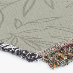 Serene Sage Green Deep Forest Calm Tone-on-Tone Throw Blanket