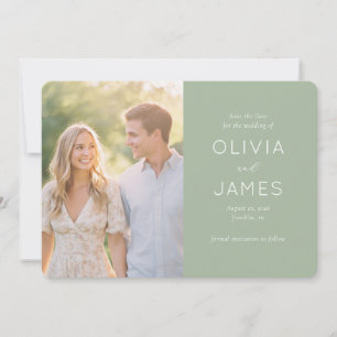 Serene Sage Minimalist Photo Save The Date