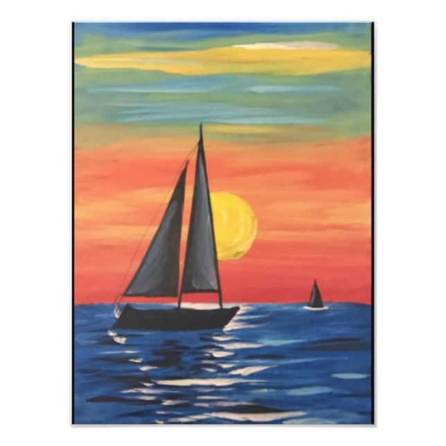 Serene Sails at Sunset Photo Print (Front)