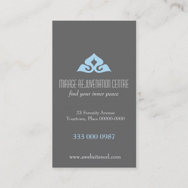 Serene Salon Blue Appointment Card (Front)