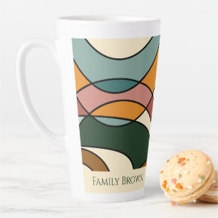 Serene Savanna Gentle Abstract Earthy Family Name  Latte Mug