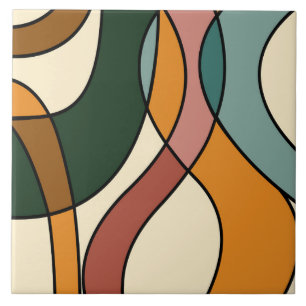 Serene Savanna Gentle Abstract Modern Earthy  Ceramic Tile