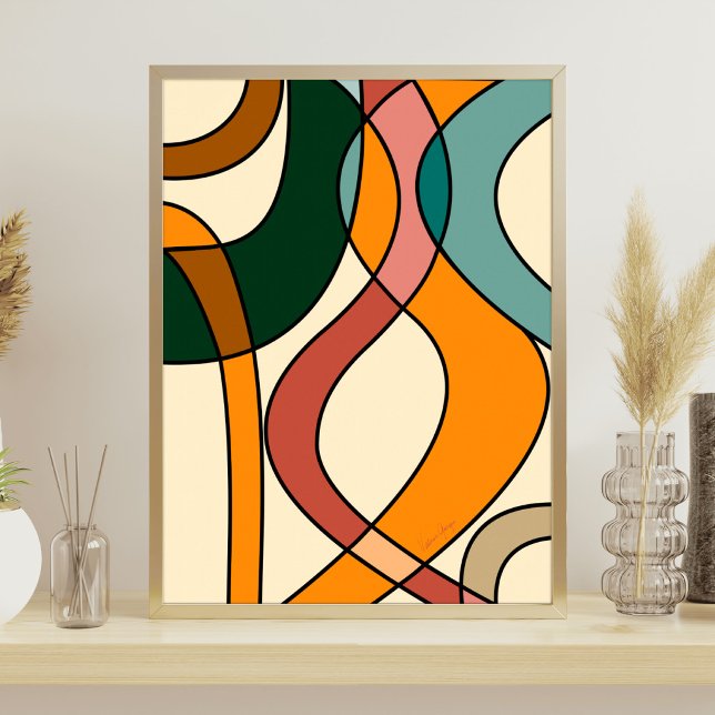 Serene Savanna Gentle Abstract Modern Earthy  Poster (Serene Savanna Gentle Abstract Modern Earthy Art Print)