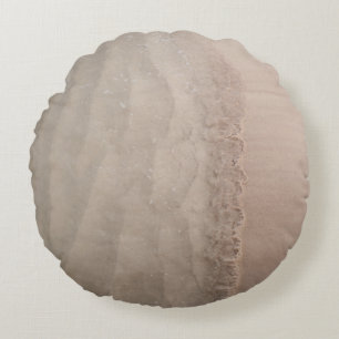 Serene Sea Meets Sandy Beach 1 Round Cushion