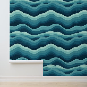Serene Sea Waves: A Calming Pattern Wallpaper