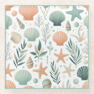 Serene Sealife Glass Coaster